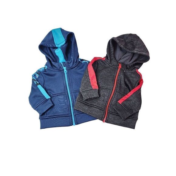 2 Athletic Works 0-3 Months Zip Up Hoodies Infants - Picture 1 of 13